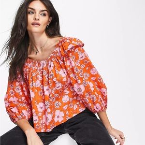 Free People Miss Daisy Printed Top sz S